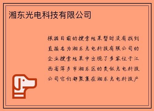 湘东光电科技有限公司